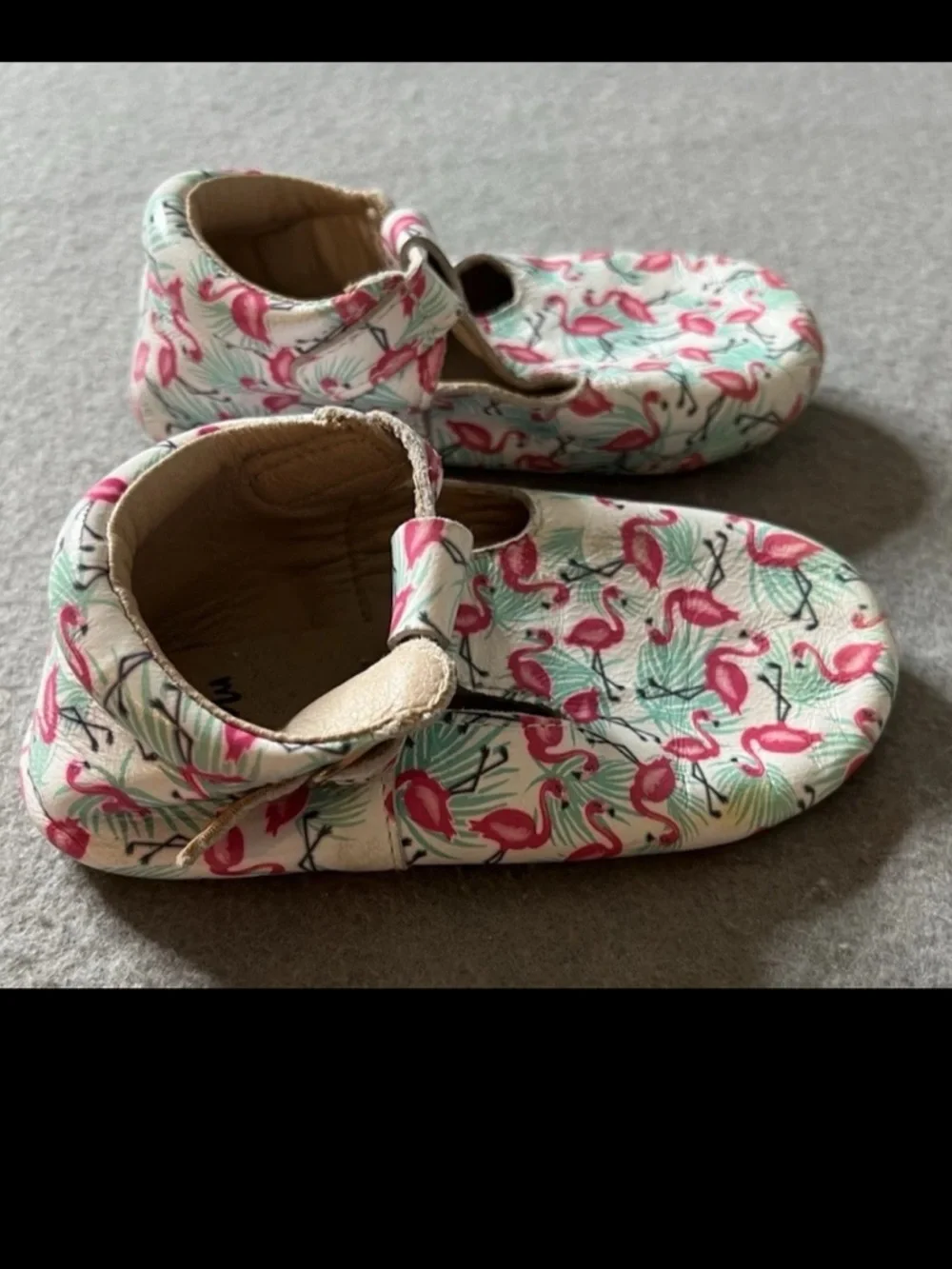 Monkey Feet Leather Moccasin Buckle Shoes Girls 2-3Y Flamingo Summer Spring